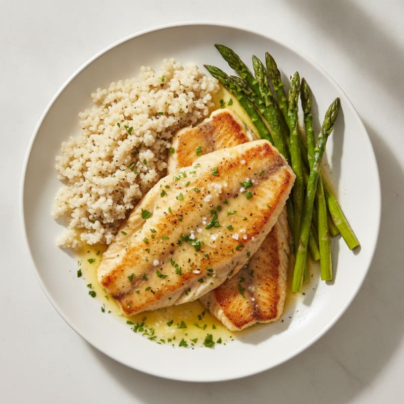 Pan-Seared Tilapia with Lemon-Herb Sauce