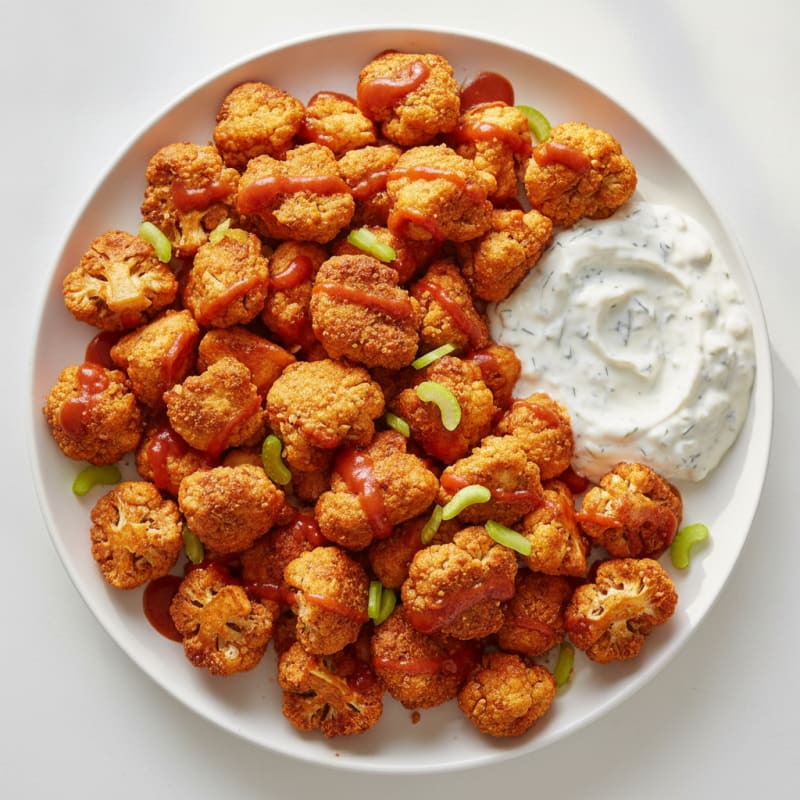 Buffalo Cauliflower Bites with Ranch Dip
