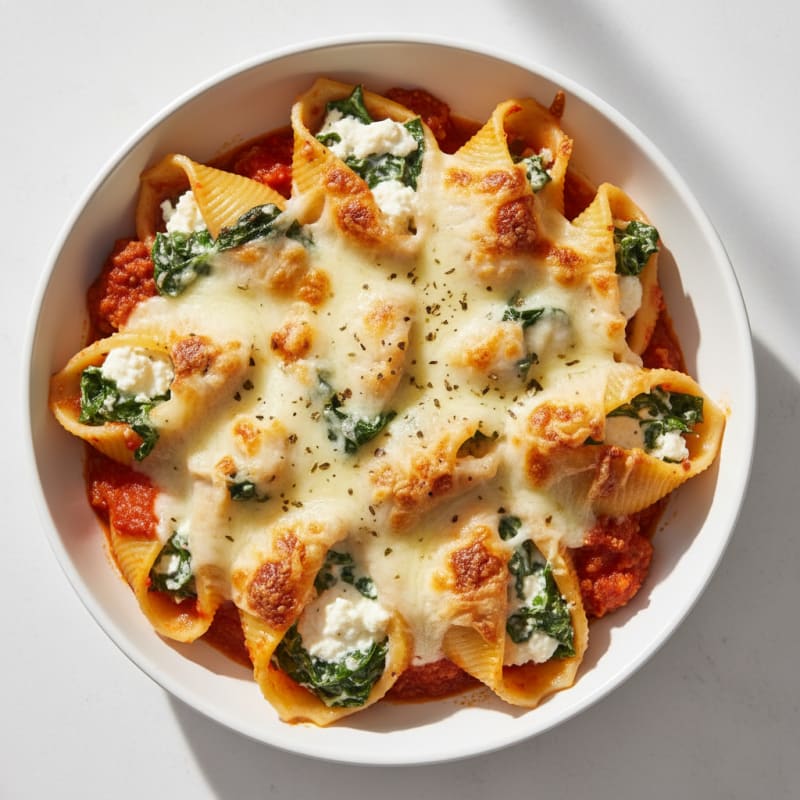 Creamy Ricotta Spinach Stuffed Shells