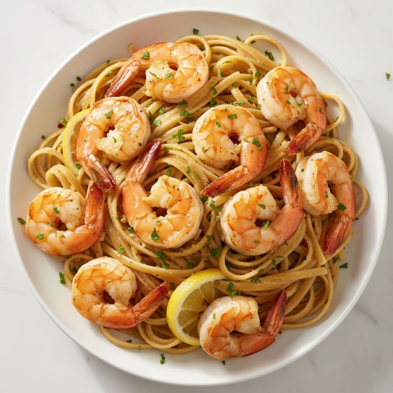 Zesty Garlic Shrimp Scampi with Linguine