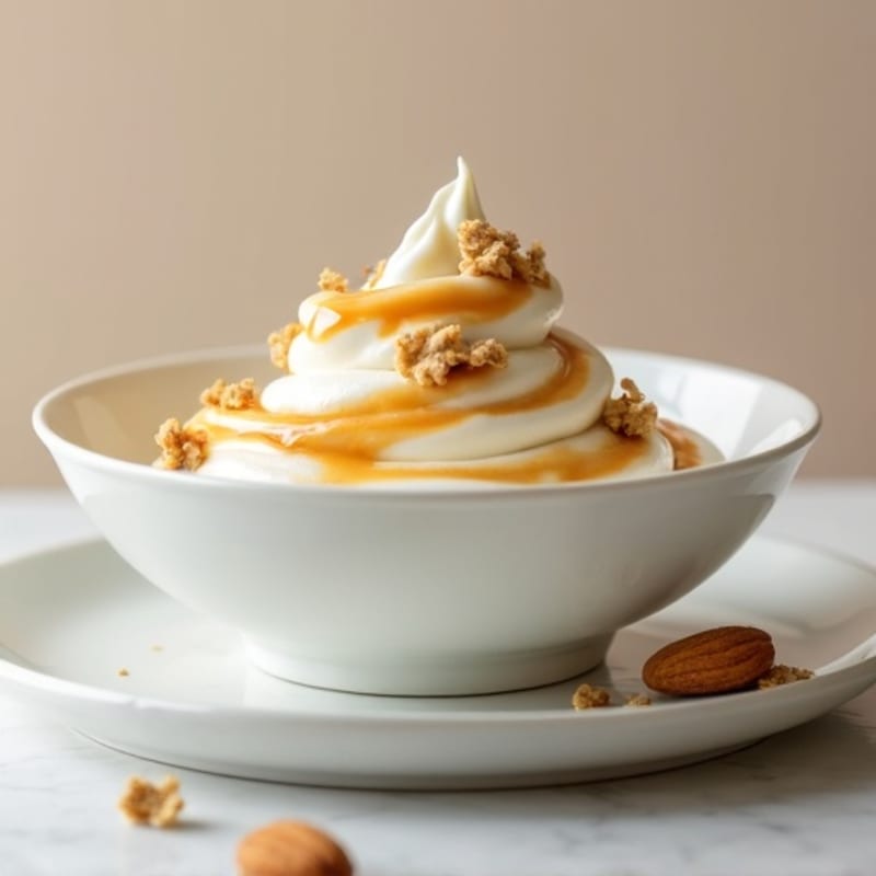 Creamy Vanilla Protein Yogurt with Almond Butter Swirl