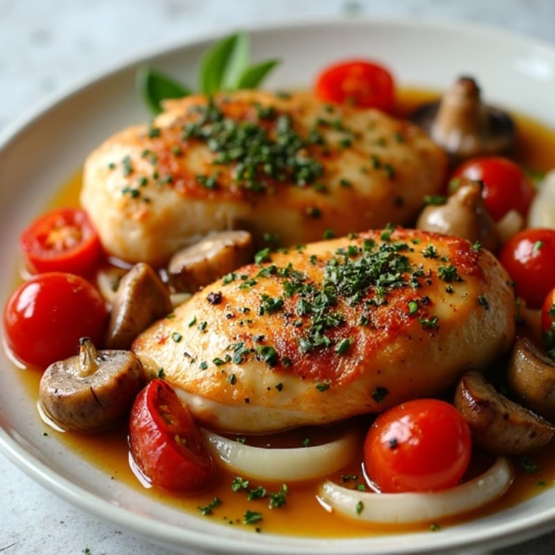Herb-Roasted Chicken Cacciatore with Garden Vegetables