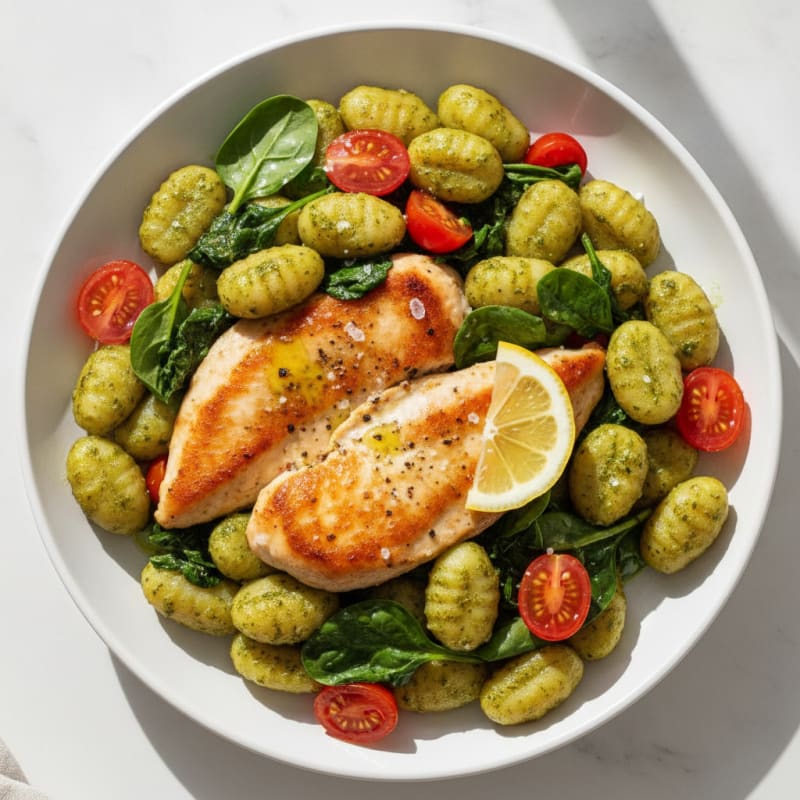 Gnocchi with Basil Pesto