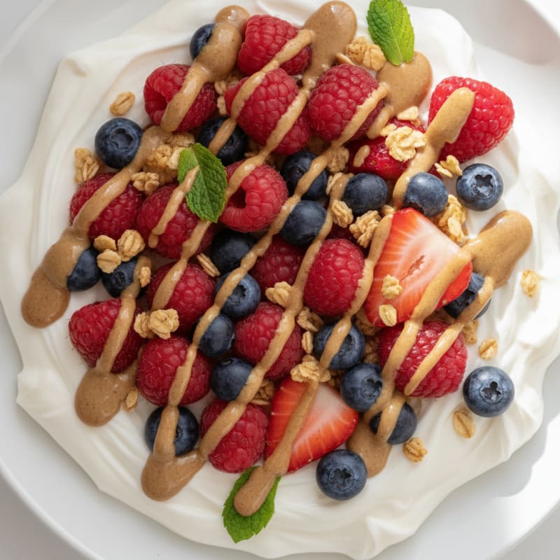 Creamy Greek Yogurt Bowl with Protein Powder and Mixed Berries