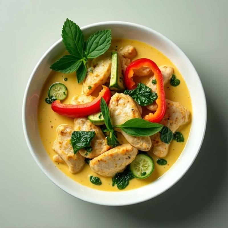 Creamy Thai Green Curry Chicken with Fresh Vegetables