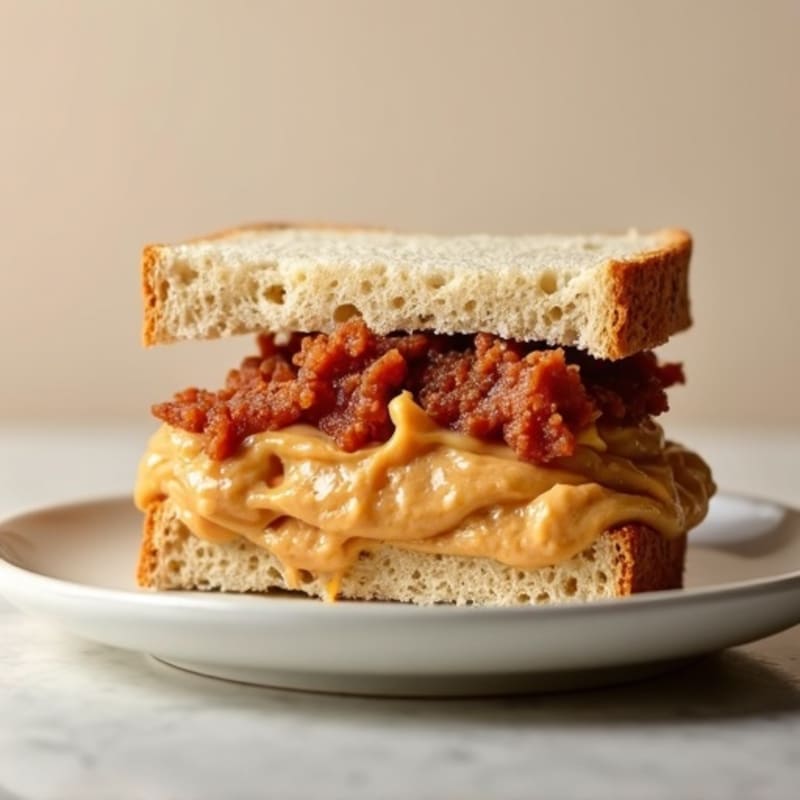 Creamy Peanut Butter and Whipped Vanilla Protein Sandwich