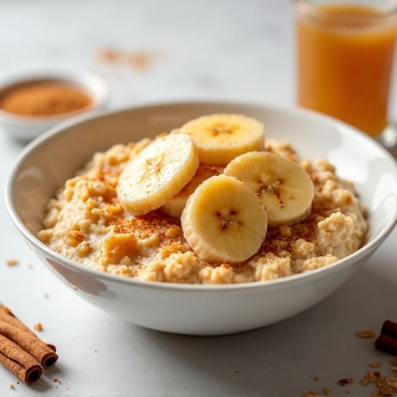 Creamy Protein Oatmeal with Warm Caramelized Bananas