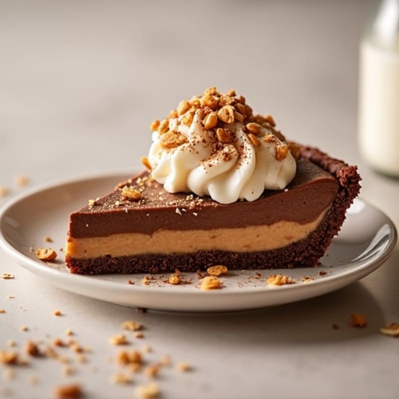 No-Bake Protein Peanut Butter Chocolate Pie