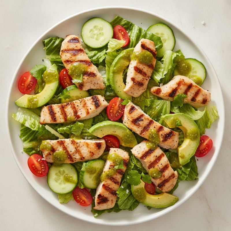 Zesty Chicken and Avocado Lettuce Salad