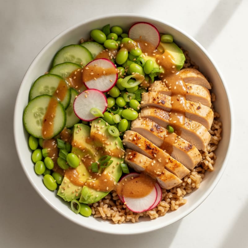 Chicken Poke Bowl with Sesame Vinaigrette