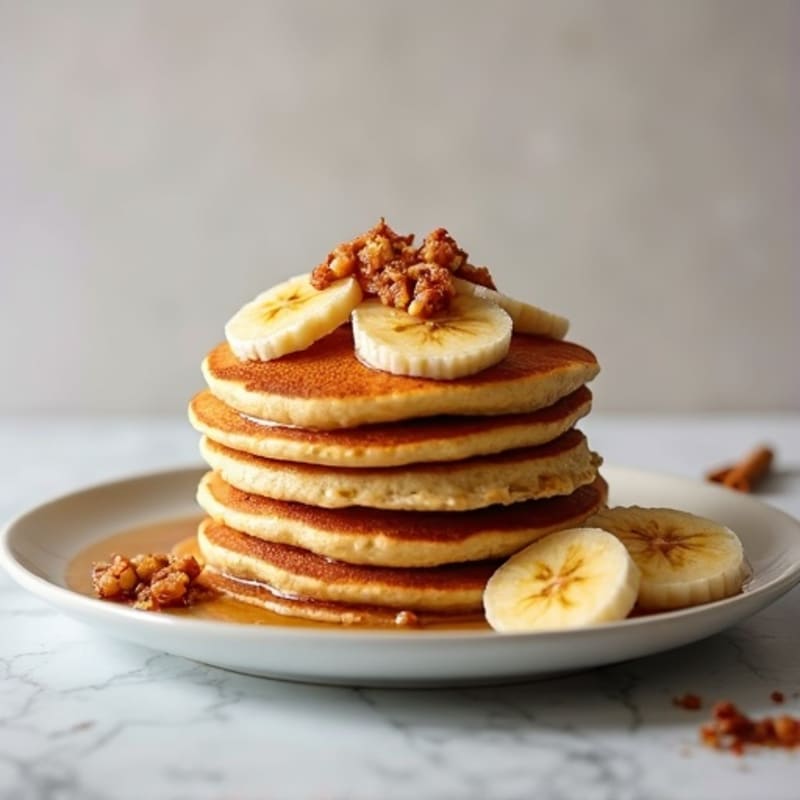 Fluffy Protein Pancakes with Warm Cinnamon Bananas