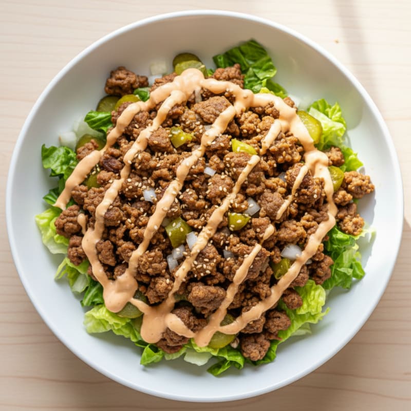 Creamy Big Mac Beef Bowl