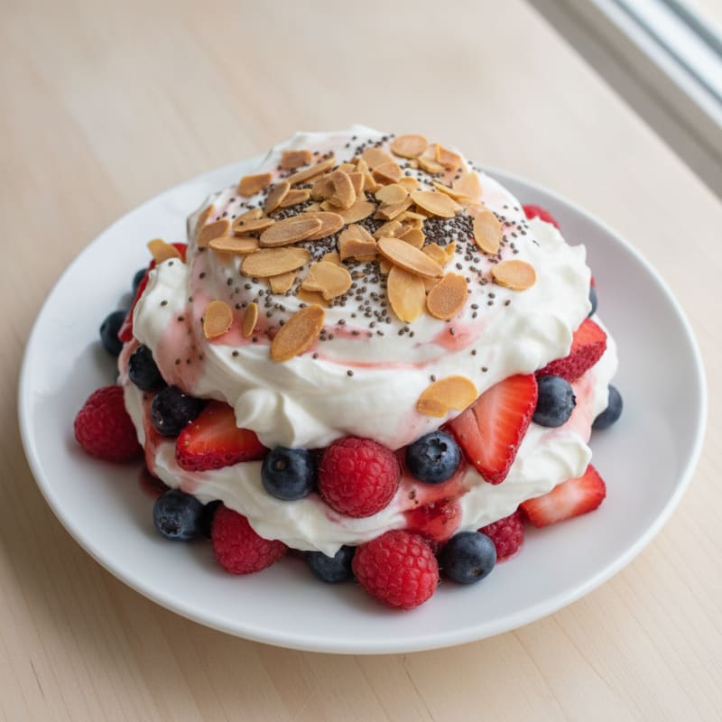 Greek Yogurt Protein Parfait with Mixed Berries