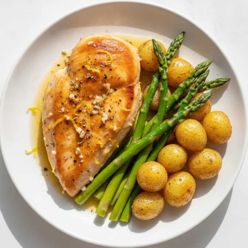 Lemon Herb-Roasted Chicken with Asparagus
