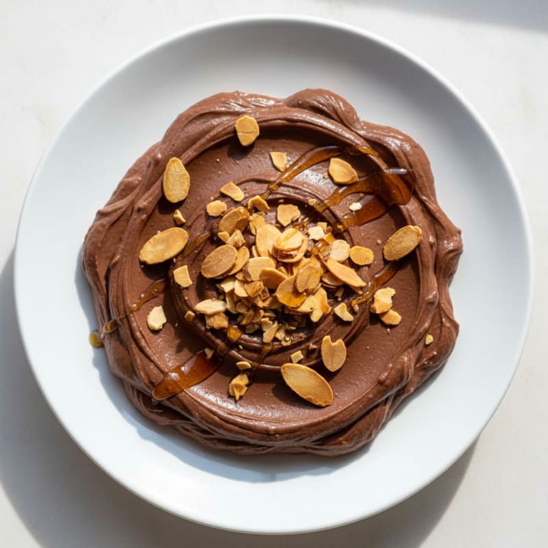 Silky Chocolate Protein Pudding with Toasted Almonds