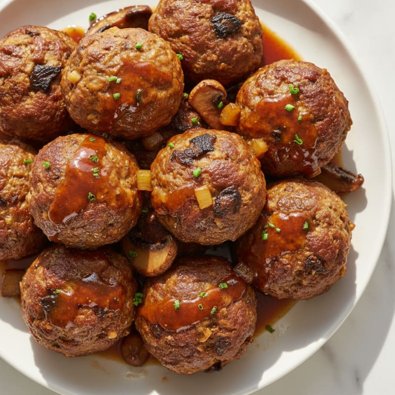 Beef & Portobello Baked Meatballs