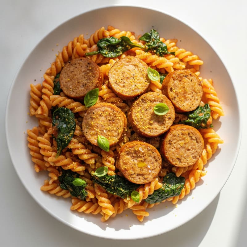 High-Protein Pasta with Chicken Sausage