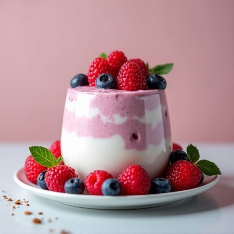 Greek Yogurt Protein Mousse with Mixed Berries