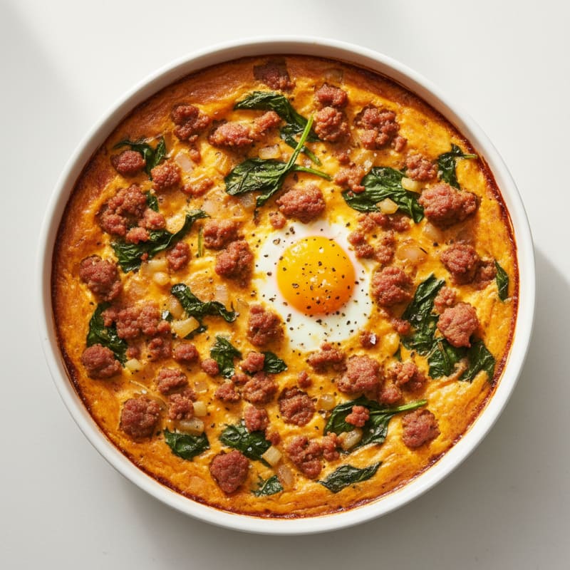 Creamy Baked Eggs with Smoky Chorizo