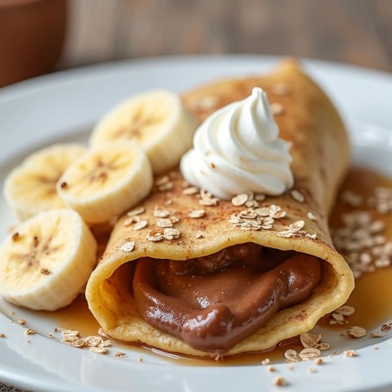 Protein Crepes with Banana and Creamy Cacao Hazelnut Filling