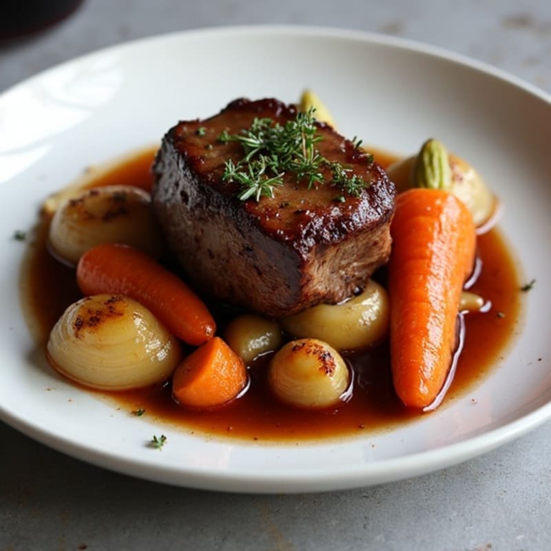 Red Wine Braised Short Ribs with Root Vegetables