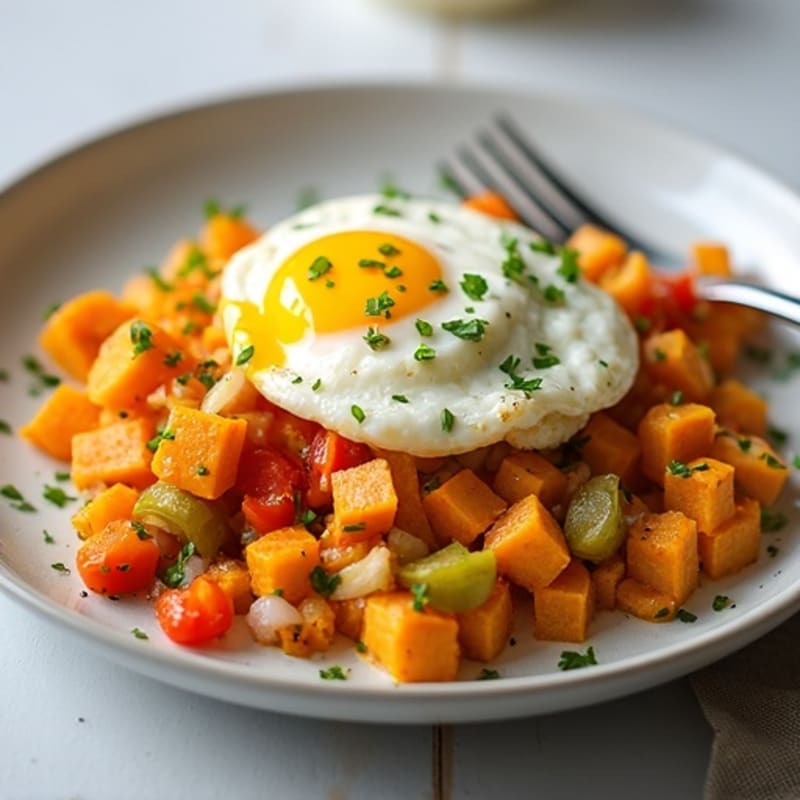 Protein-Packed Egg White Scramble with Sweet Potato Hash