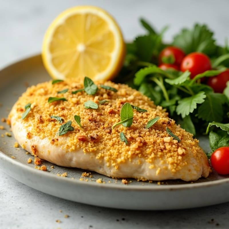 Herb-Crusted Lemon Garlic Chicken Breast