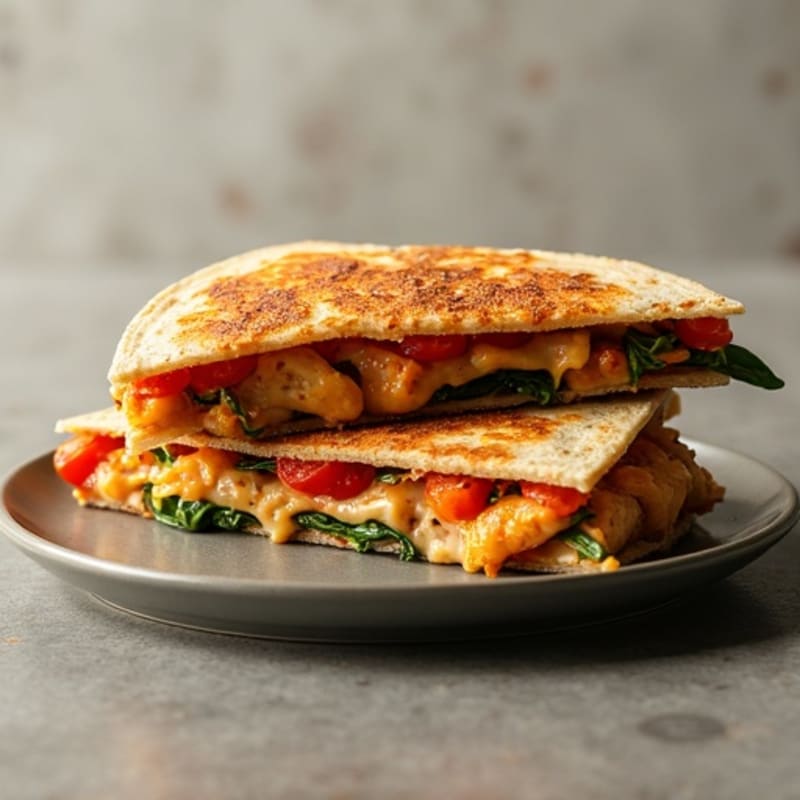 Crispy BBQ Chicken and Veggie Quesadilla