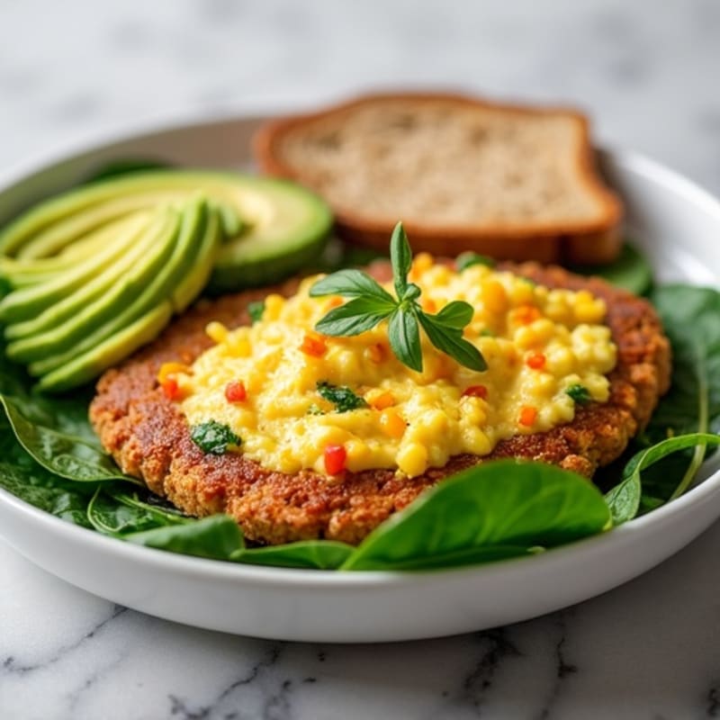 Egg White Scramble with Spinach and Turkey Sausage