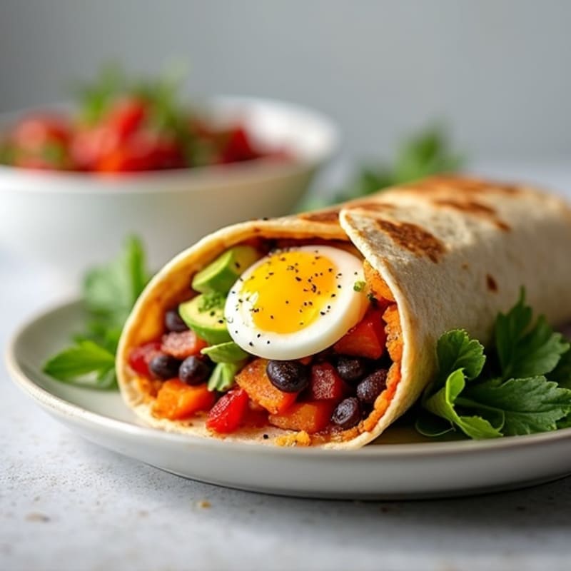 Protein-Packed Sweet Potato Black Bean Breakfast Burrito
