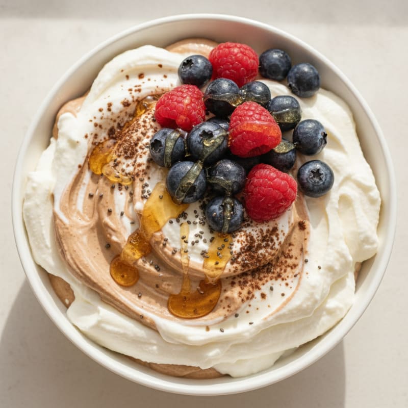 Silky Greek Yogurt Protein Mousse with Berries