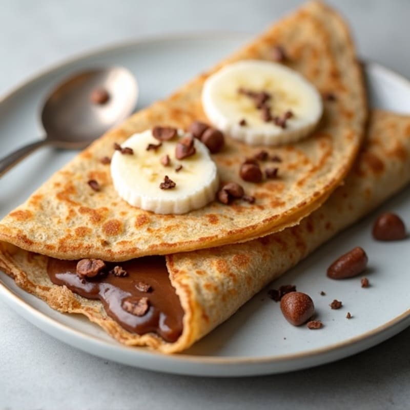Protein-Packed Whole Wheat Crepes with Creamy Banana Chocolate-Hazelnut Filling