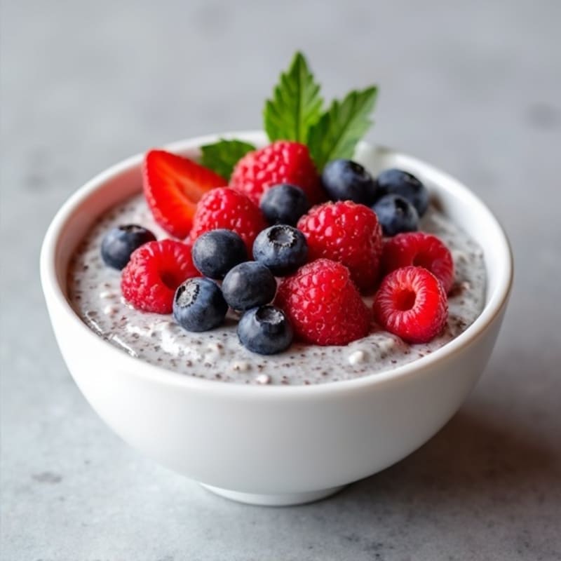 Silky Chia Seed Pudding with Fresh Berries
