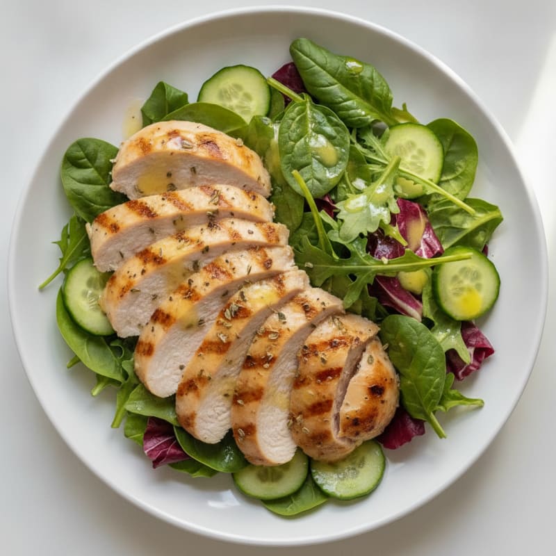Grilled Turkey Breast with Mixed Greens Salad