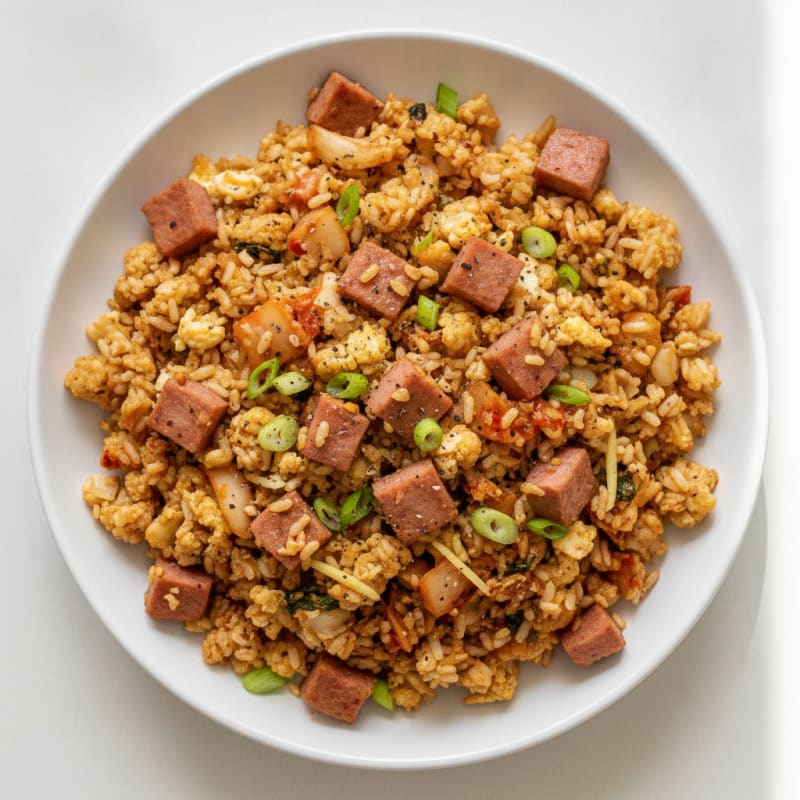 Spam and Kimchi Cauliflower Fried Rice