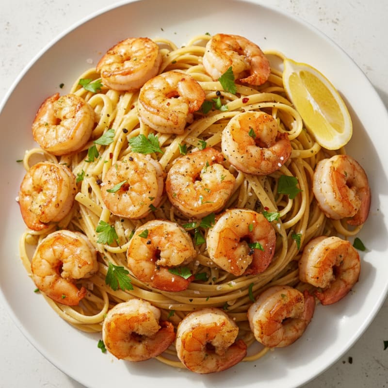 Garlic Butter Shrimp Scampi with Linguine