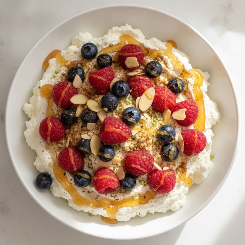 Whipped Cottage Cheese with Berries