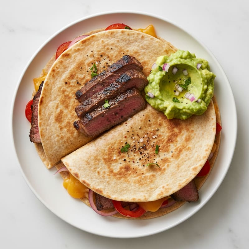 Carne Asada Quesadillas with Guacamole
