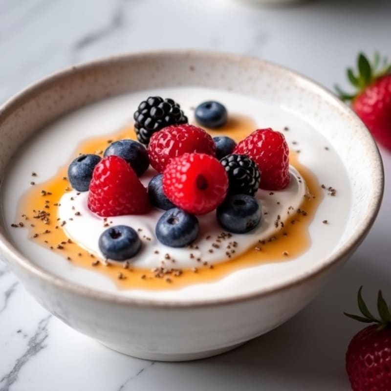Silky Greek Yogurt Protein Mousse with Mixed Berries