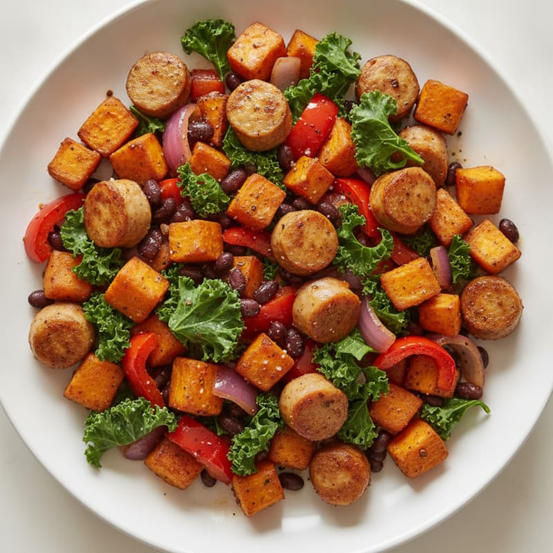 Chicken Sausage Hash with Sweet Potatoes