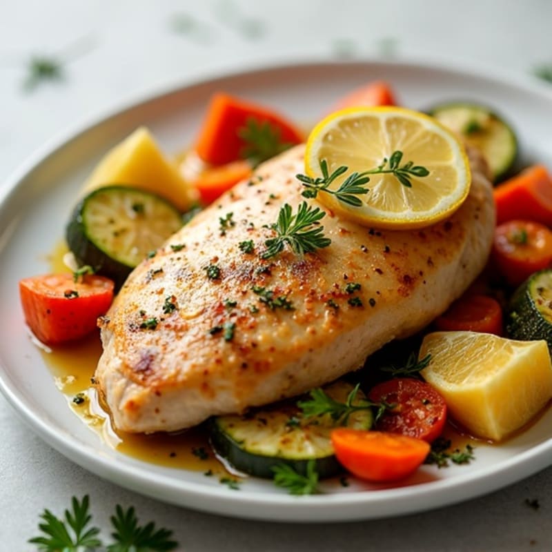 Lemon-Herb Roasted Chicken with Roasted Vegetables