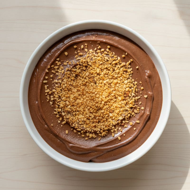 Silky Chocolate Protein Pudding with Toasted Coconut