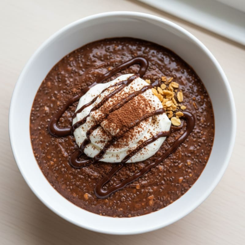 Silky Chocolate Protein Pudding with Chia Seeds