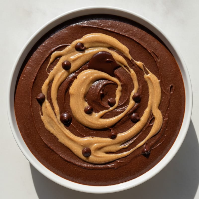 Silky Chocolate Protein Pudding with Almond Butter Swirl