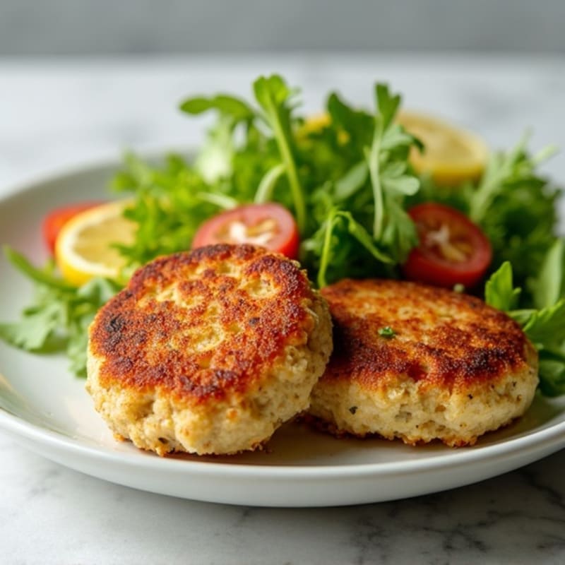 Crispy Tuna Patties with Fresh Lemon Herb Salad