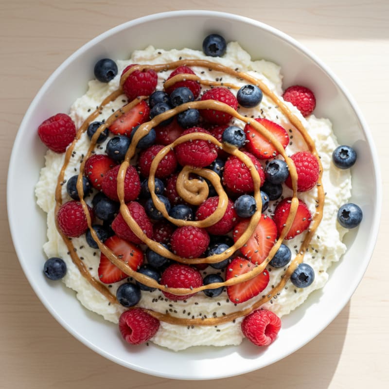 Silky Greek Yogurt Protein Pudding with Mixed Berries