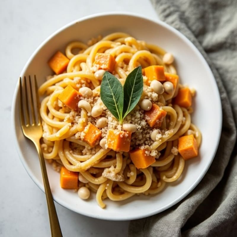 Creamy Cashew Butternut Squash Pasta with Sage