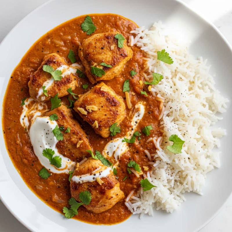Indian Spiced Chicken with Tomato Cream Sauce