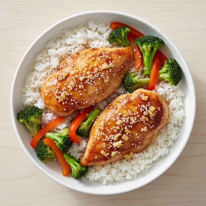 Crispy Honey-Garlic Chicken Bowls