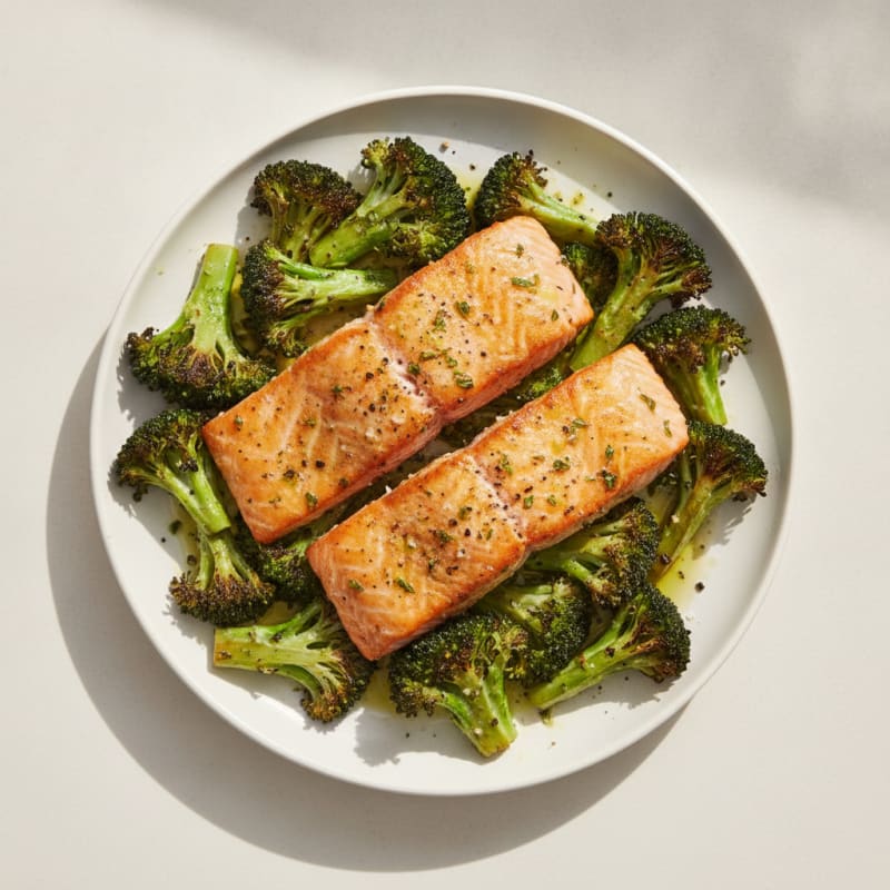 Sheet Pan Lemon Herb Salmon and Broccoli